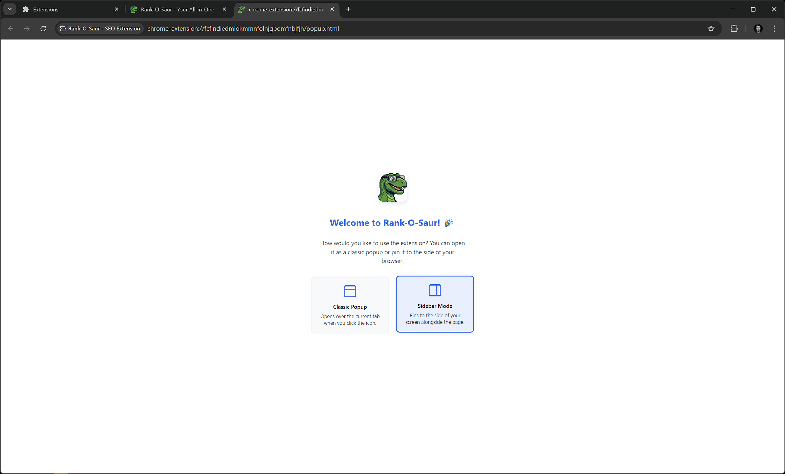 Rank-O-Saur Sidebar View 1