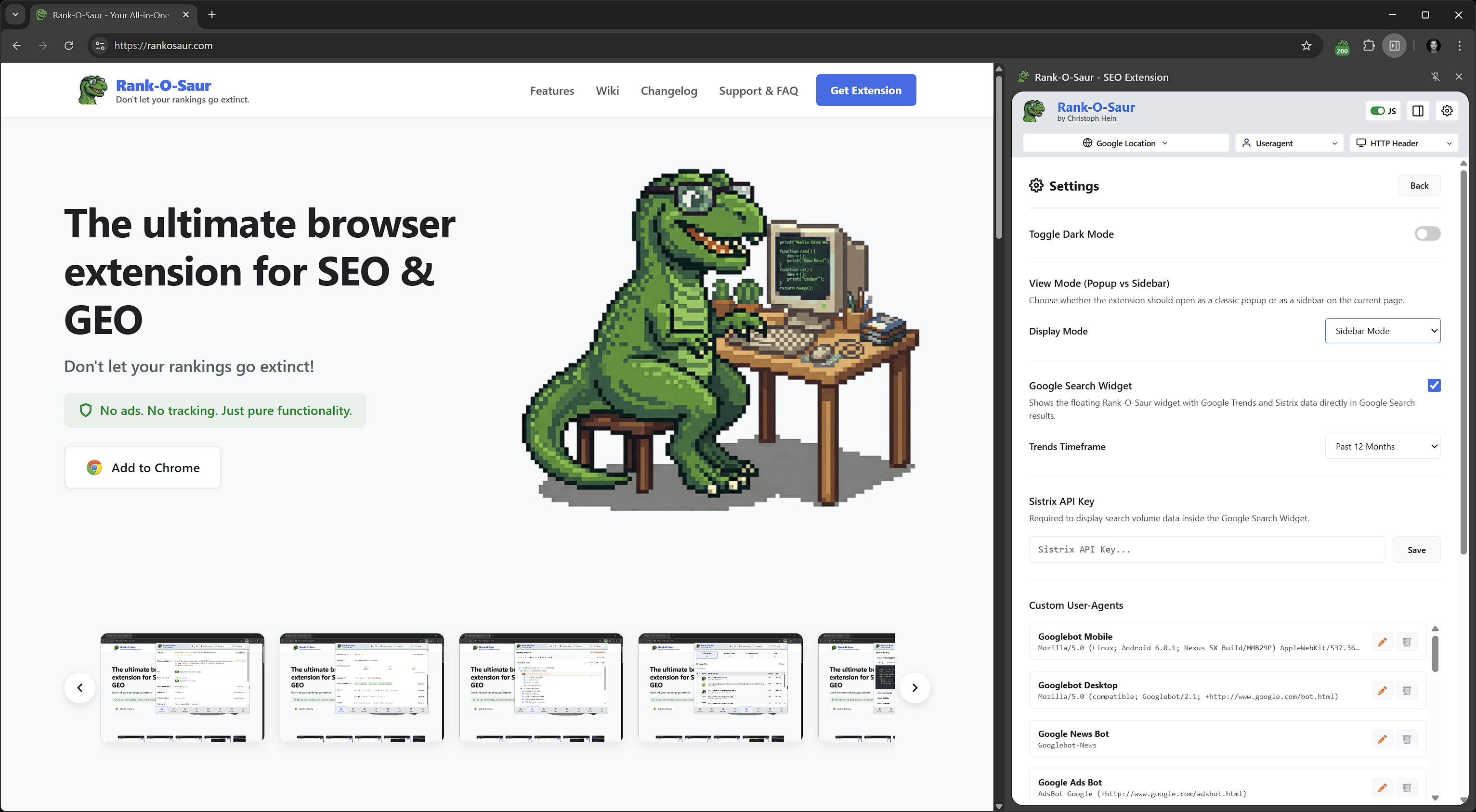Rank-O-Saur Sidebar View 7